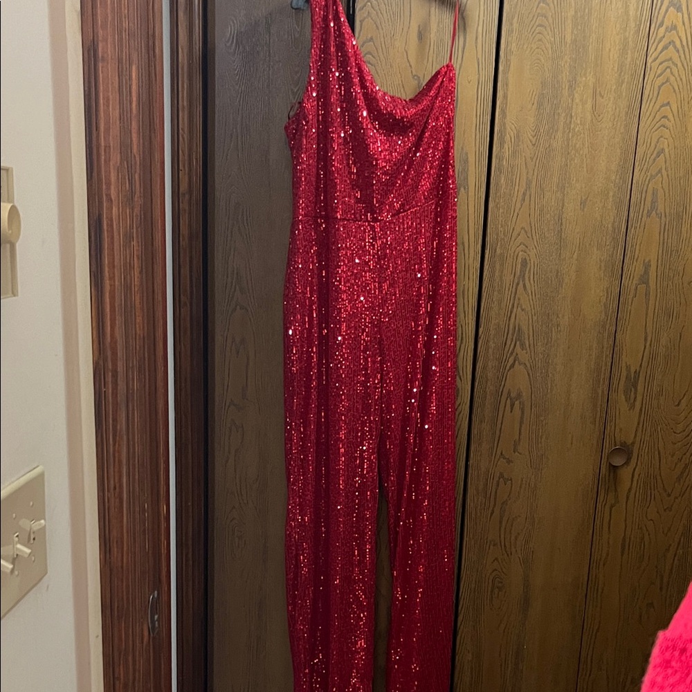 Red Sequin Jumpsuit